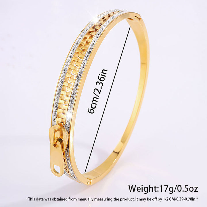 Titanium Steel Zipper Girls Advanced Personalized Niche Design Exquisite Bracelet