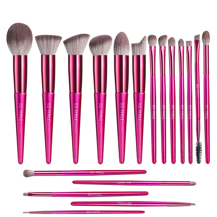 18 Brilliant Red Makeup Brushes Suit in Stock Logo-Free Beauty Tools Long Handle Makeup Borstes