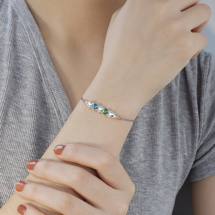 Fashion Pe Pod vrouwelijke diamant-ingelegde 12-kleuren geboortesteen armband
