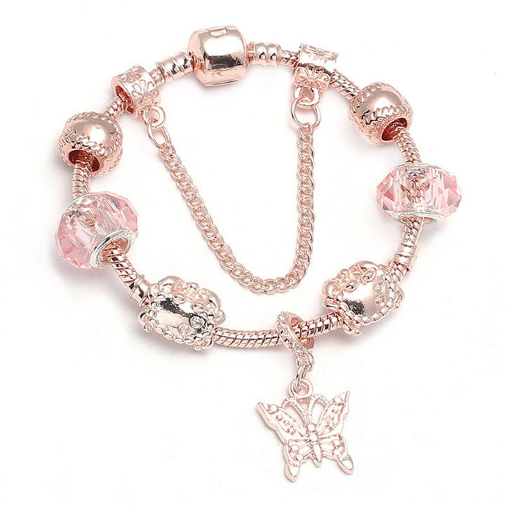 Bracelet en or rose géométrique de l'amour des femmes