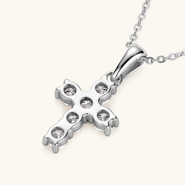 Ins Cross Diamond Necklace French Retro 925 Silver Ciondolo