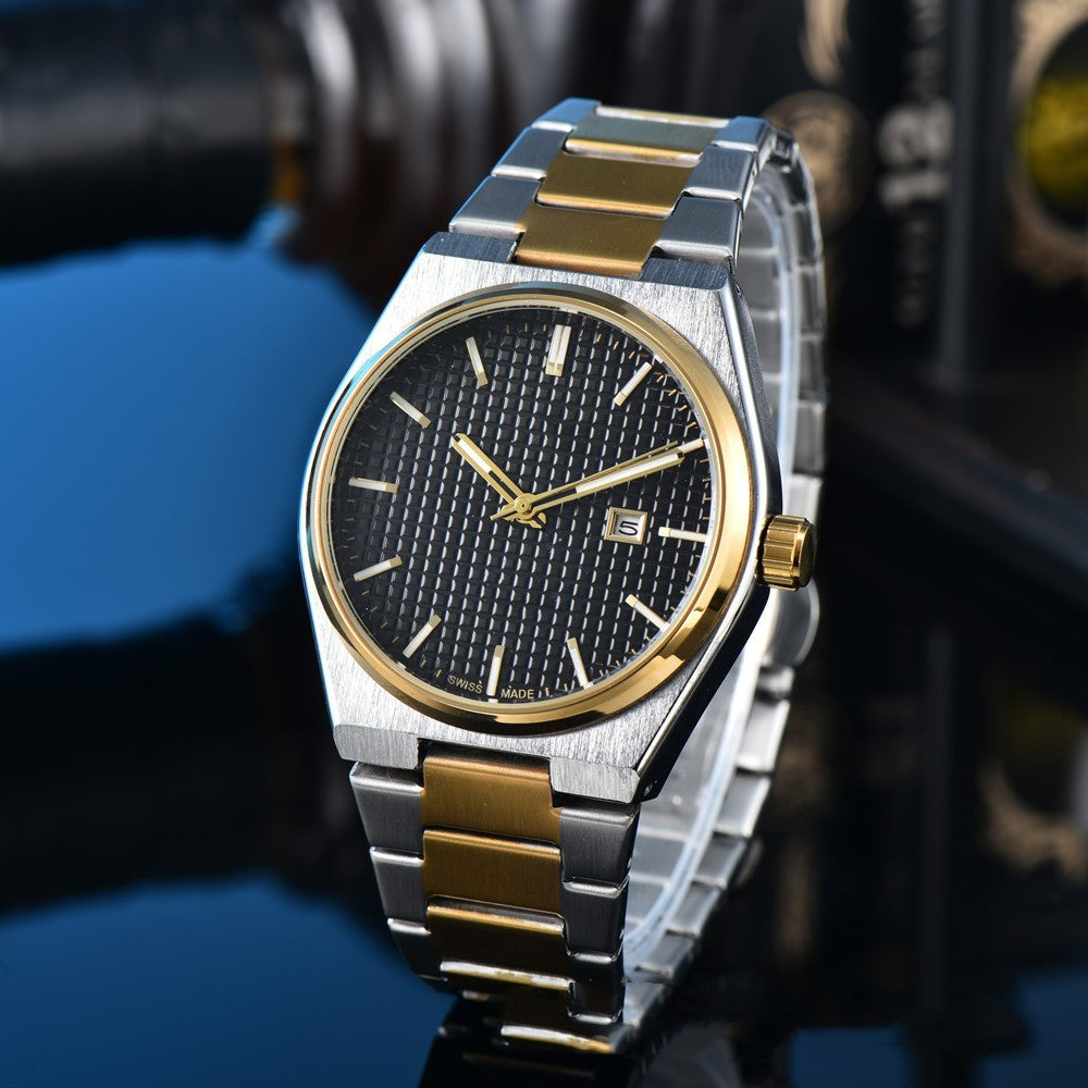 Business Casual Steel Belt Quartz Watch Men