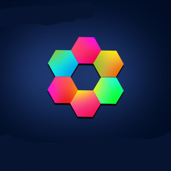 Colorful Changement de jeux atmosphère Smart Quantum Light Induction Honeycomb Bedroom Wall Lampe