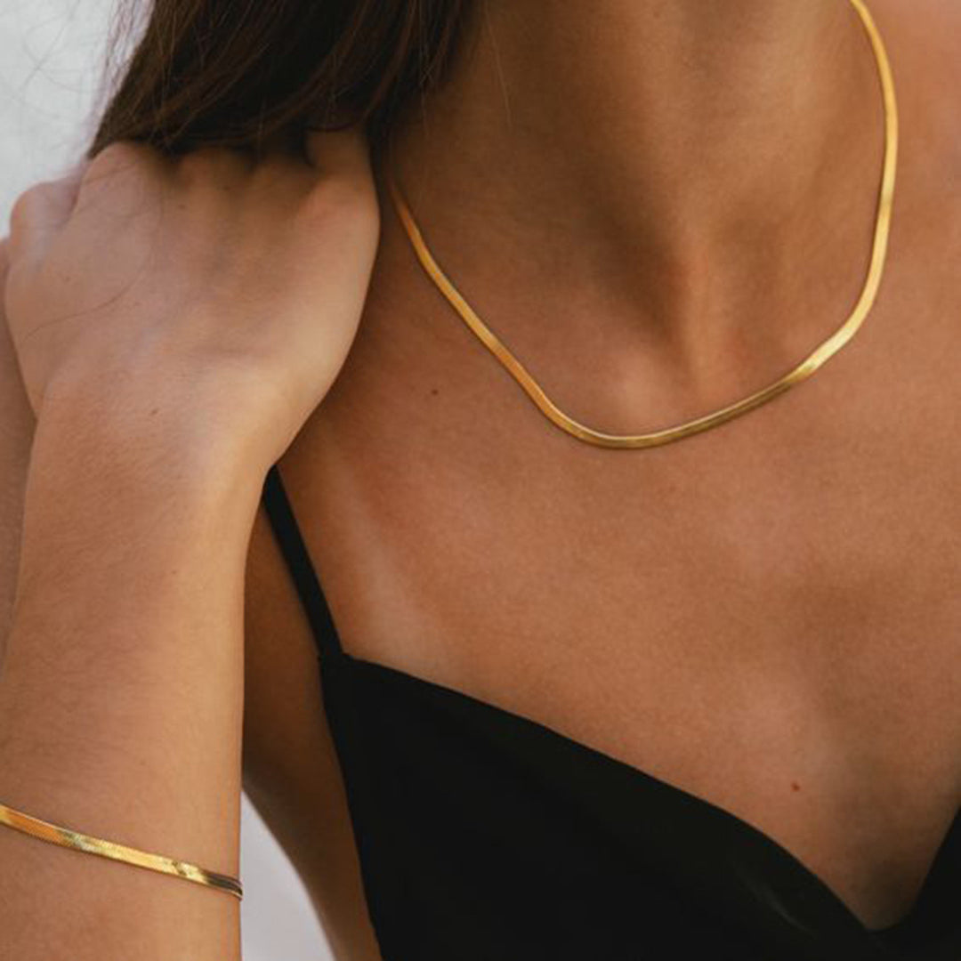 Women's Fashion Stainless Steel Necklace Bracelet