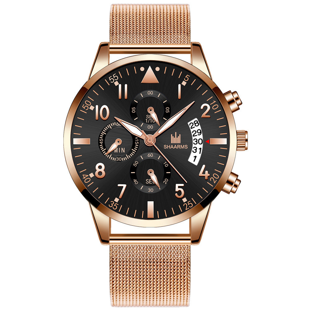 Concept Men's Mesh Cint Calendar Quartz Watch