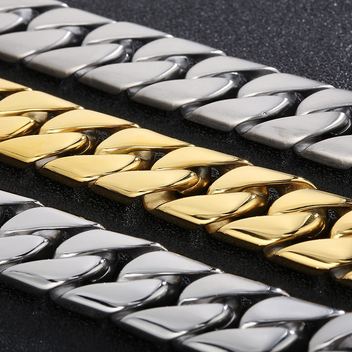 Fashion Titanium Steel Bracelet à chaîne de liaison cubaine mince Ornement en acier inoxydable