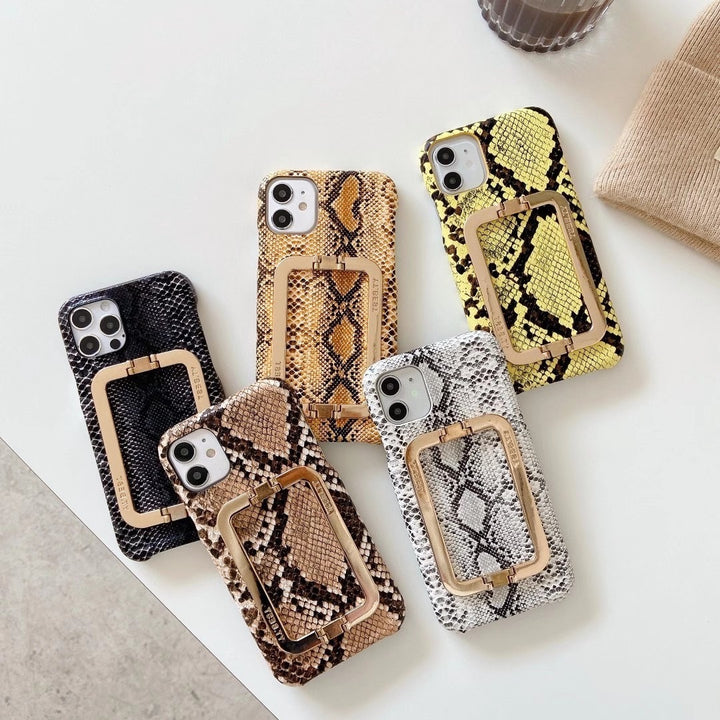 Phone Case Pattern Square Buckle Bracket Metal Protective Cover