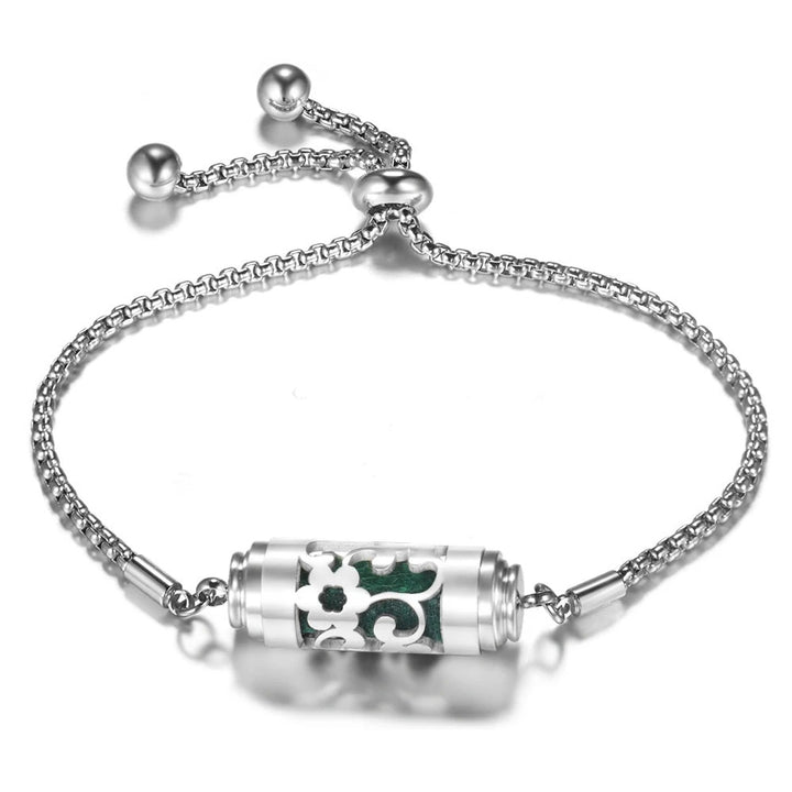 Pulsera de perfume ajustable de acero inoxidable pulsera de aceite esencial