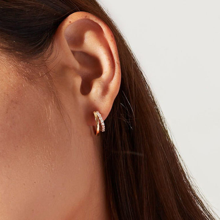 Geometrische Double Hoop -oorbellen voor vrouwen