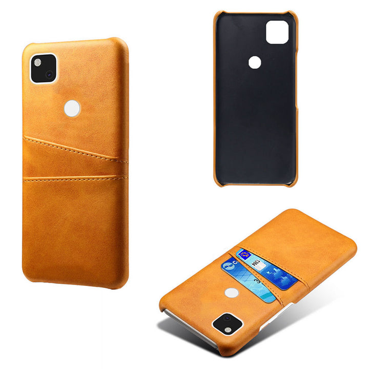 Tillämplig på Pixel4A -telefonfodral Pixel 4A Mobiltelefon Double Card Protection Leather Case