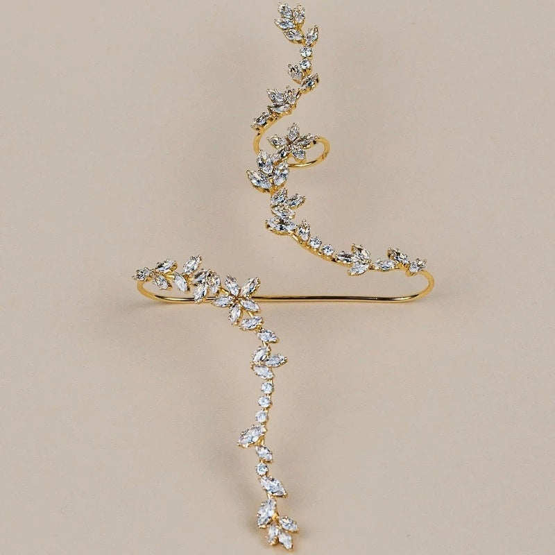 Bracelet de mode simple zircon de feuilles populaires