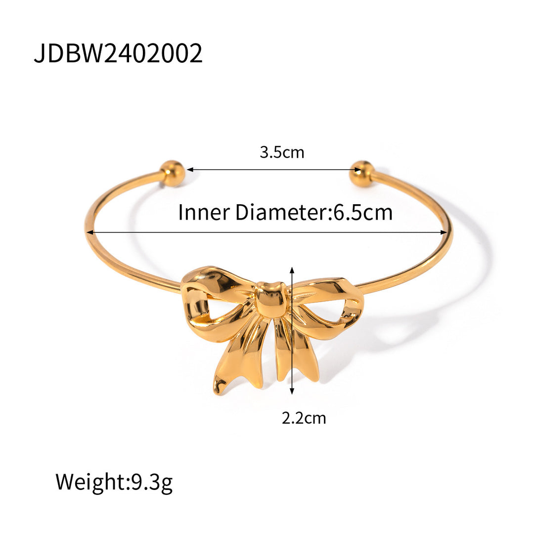European And American INS Style Popular Personalized All-Match 18K Gold Stainless Steel Bow Bracelet