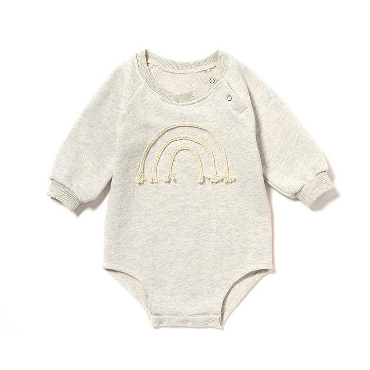 Spring and Autumn Rompper R Baby Sleeve Long Sleeve Waffle