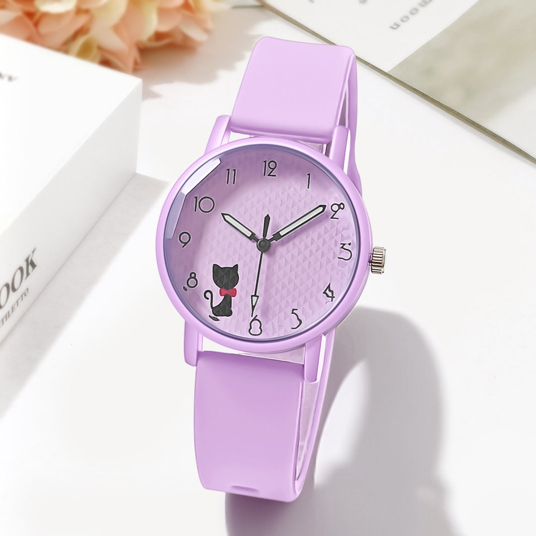 Étudiante étudiante en silicone Strap Quartz