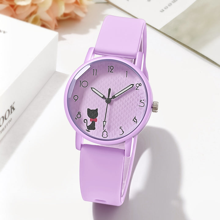 Étudiante étudiante en silicone Strap Quartz