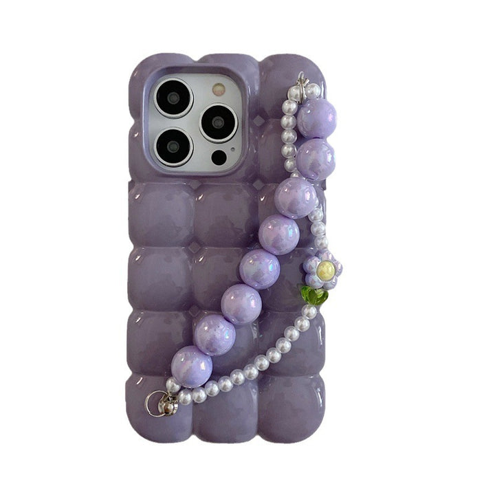 Macaron Solid Colore Solid Flower Phrowband Case del telefono