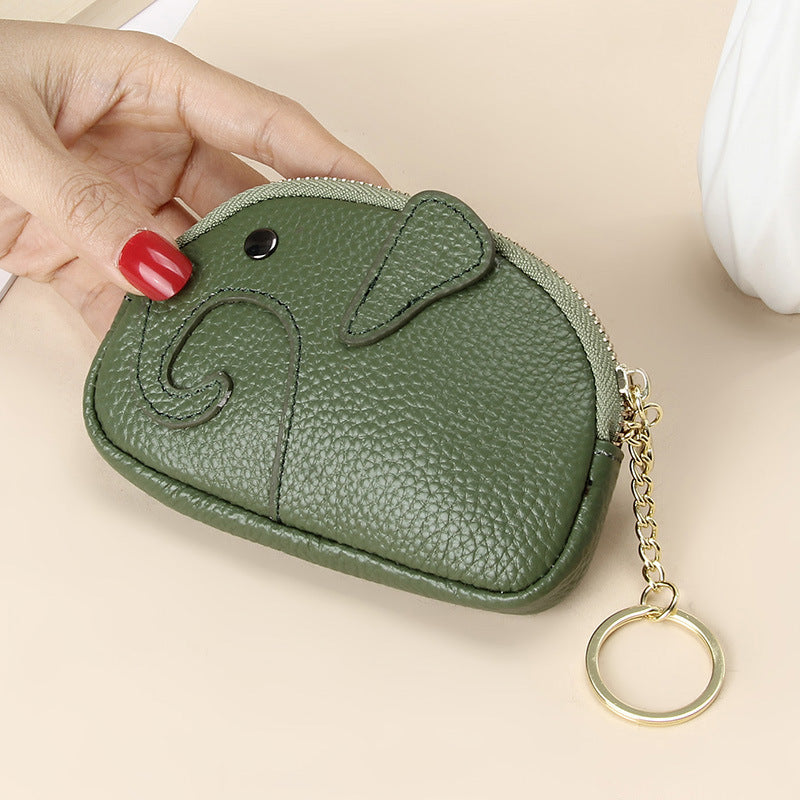 Female Creative Keychain Cartoon Elephant Wallet