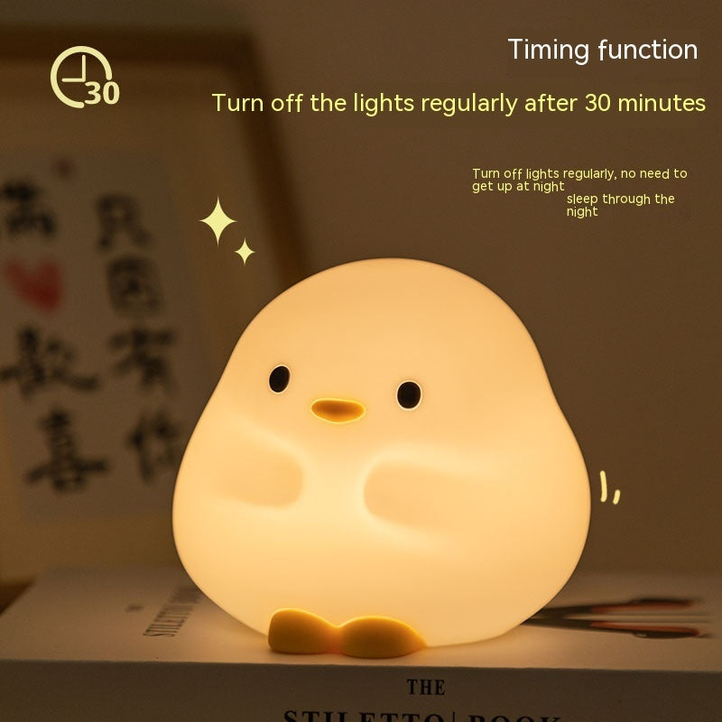 Mignon Duck LED lampe de nuit dessin animé Silicone USB RECHARGAGE SORME SORME CAPEUR TOUCH TOUCH TIMING CHAMBRE LAMPE DE LA LABIDE pour Kid Gift Home Decor