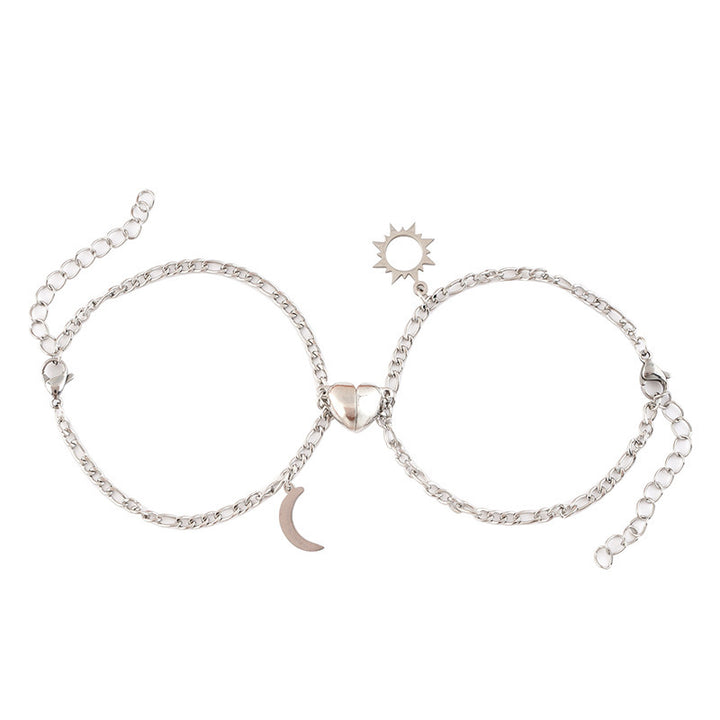 Set di bracciale a forma magnetica a forma di cuore della luna