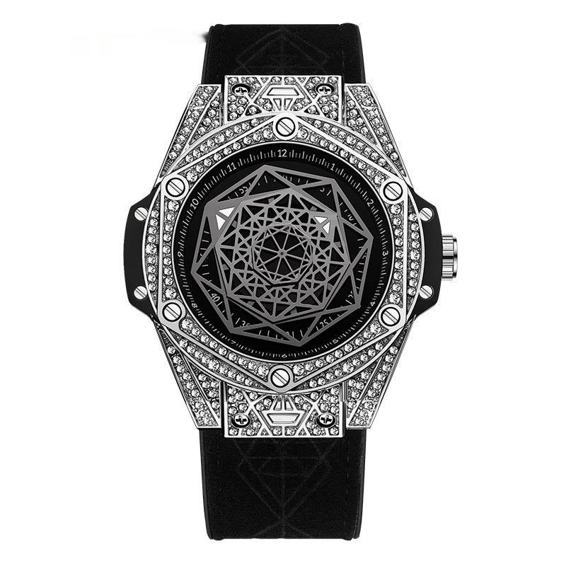 Diale de diamantes para hombres Reloj de cuarzo impermeable luminoso