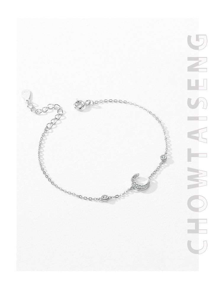 S925 Silver Moon Diamond Bracelet Special Interest Design Ornament