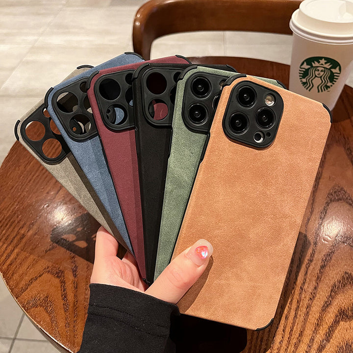 Simple Solid Color Fur Phone Case