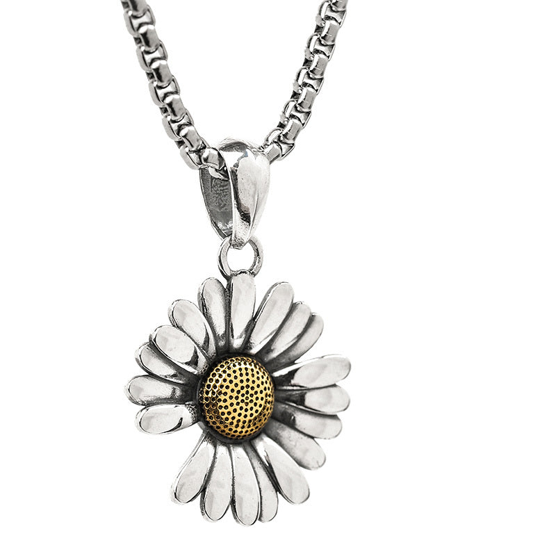 All-match Pendant Sterling Silver Chrysanthemum Necklace