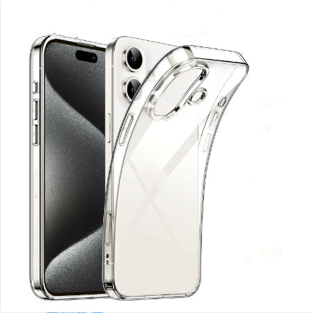 Caixa de telefone de capa completa do orifício grande transparente TPU TPU