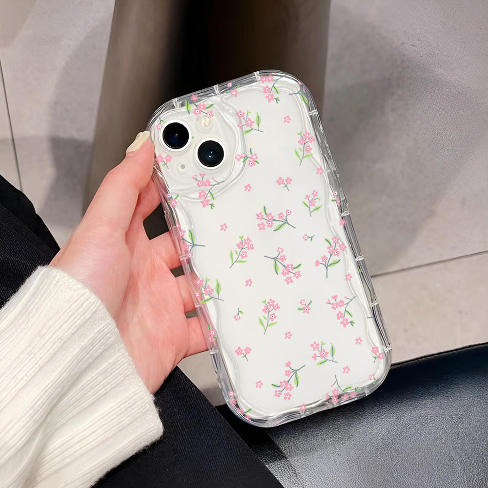 Fashion Brand Cream Pattern Case transparente 15 Flowers de telefonía telefónica