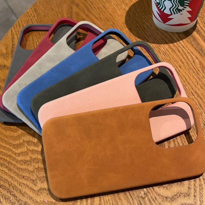 New High-grade Solid Color Suede Phone Case