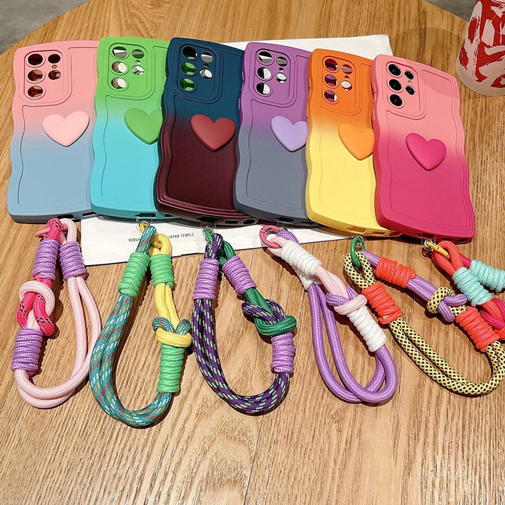 Convient pour S24ultra Phone Case A73 Love S23 Lanyard