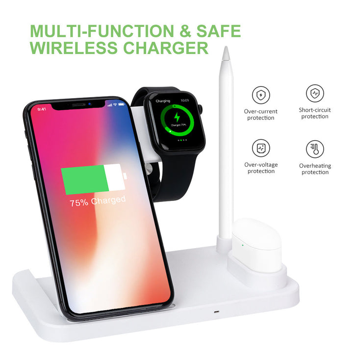 Quick-lading 15W Folding 4-in-1 Wireless Charger