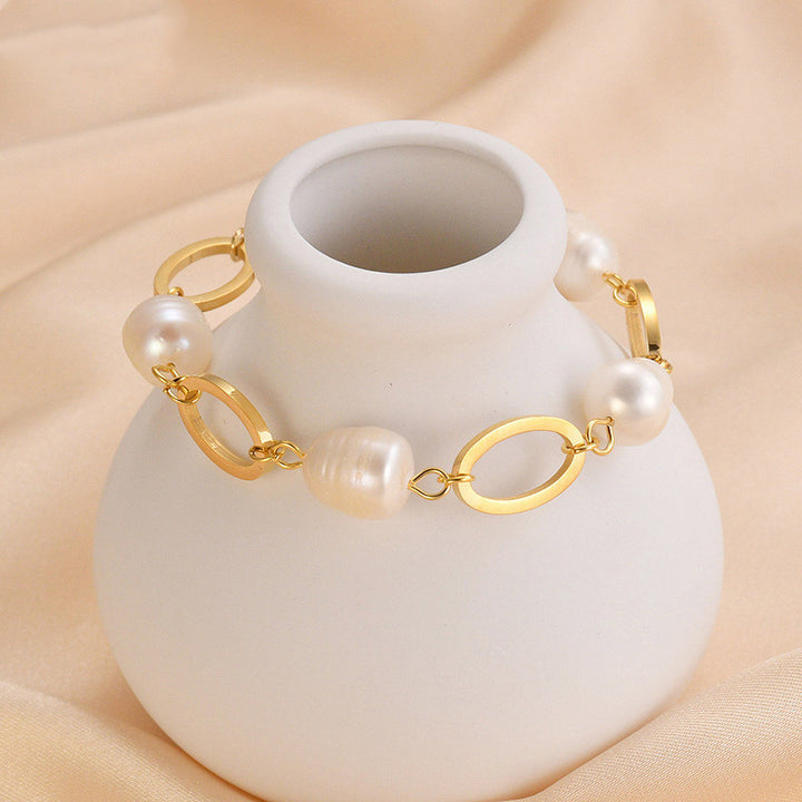 Cold 14K Gold Baroque Pearl Bracelet