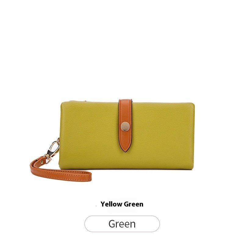 Color de contraste de la billetera de mujeres HASP Long Zipper Multifuncional Fashion Fashion Clutch