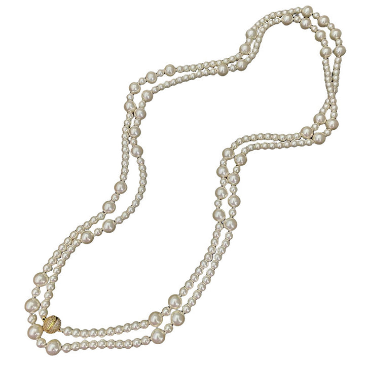 Collier de perles extra longs pour les femmes à la mode et polyvalente