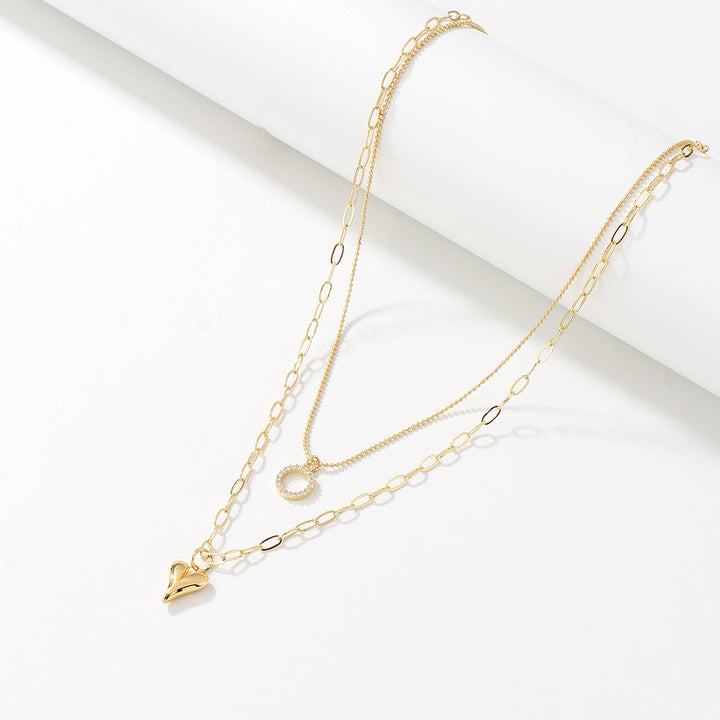 Kupfer -Fashion -Doppelkette Colarbone Halskette