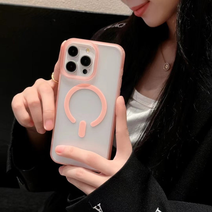 Color Acrylic Skin Feeling Frosted Magnetic Suction Phone Case