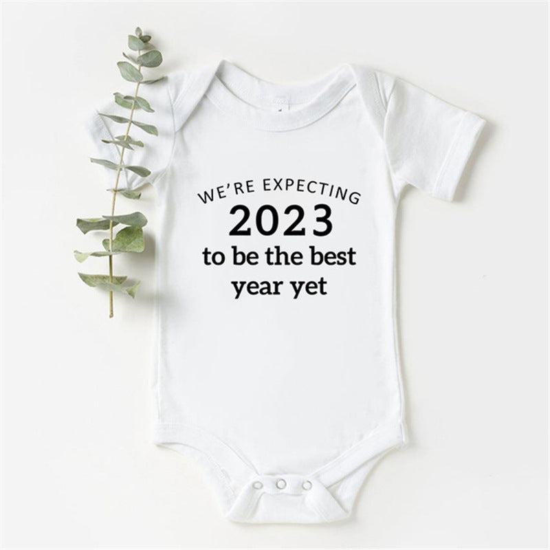 Baby Alphabet Print Newborn White Triangle Bodysuit