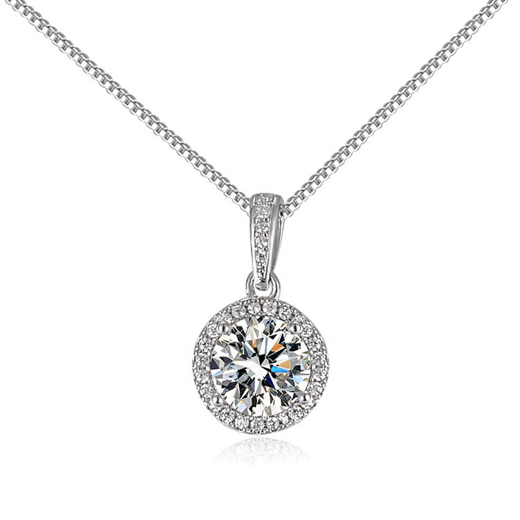 Simple Necklace Micro-inlaid Round Bag Carat Rhinestone Clavicle Chain
