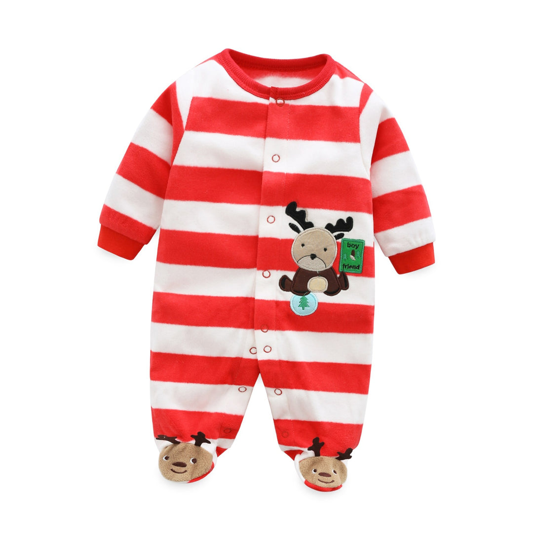 Baby Foot-wrapped Long-sleeved Printed One-piece Romper