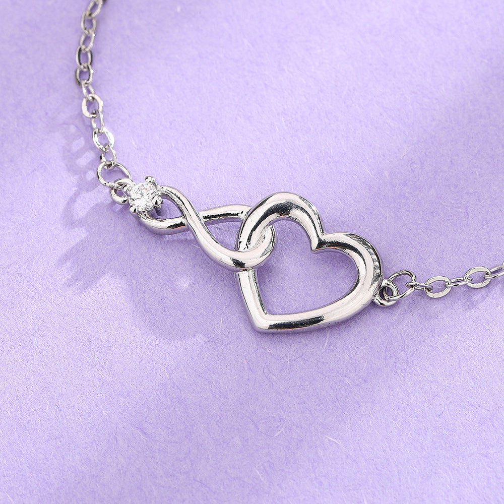 Pulsera en forma de corazón Joyas de moda versátiles de amor versátil para su novia Día de San Valentín