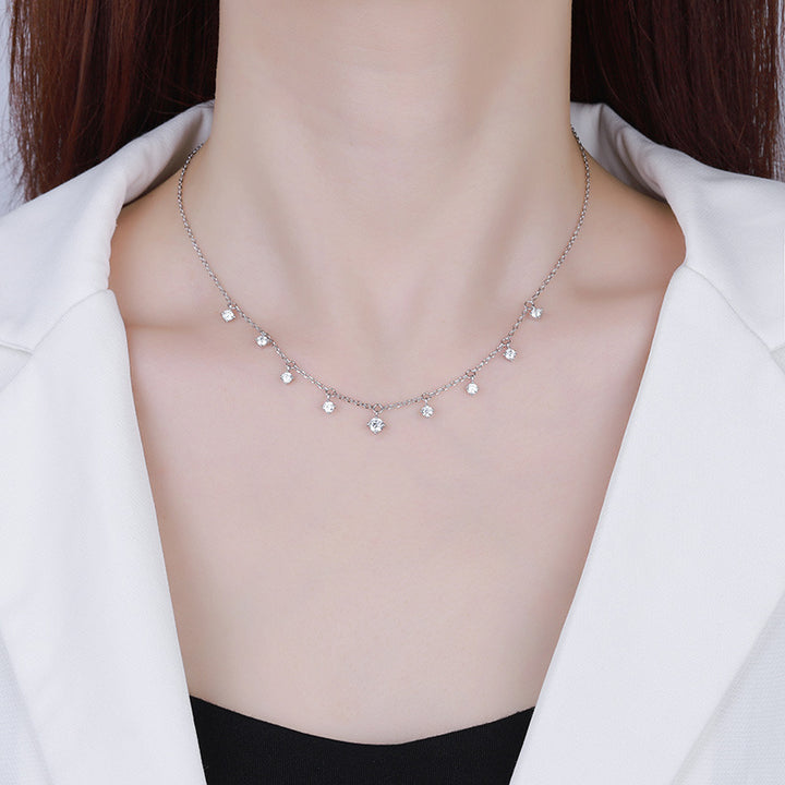 Shining Moissanite Clavicle Chain Jewelry