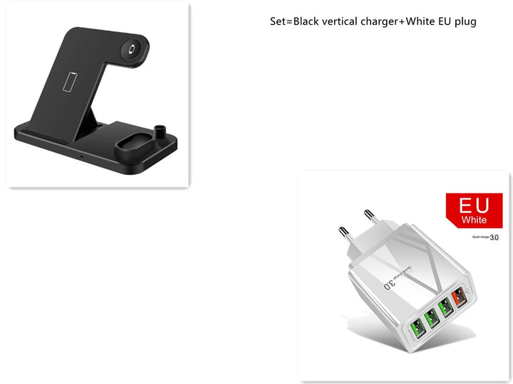 4 en 1 chargeur sans fil Qi 10W Charge rapide