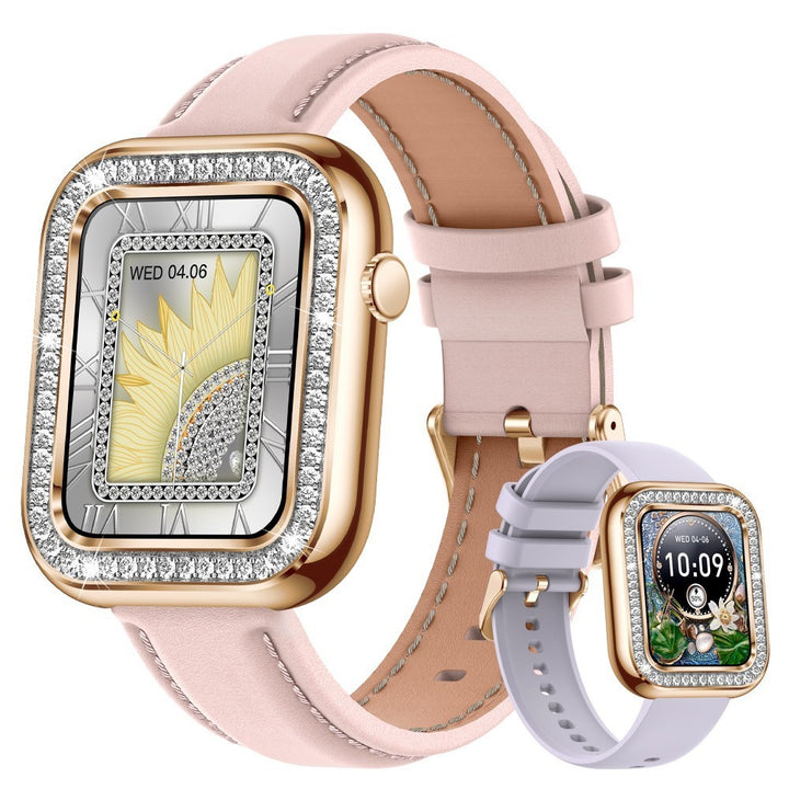 New Square Fashion Women Smart Wall Wallwatch Diamond Waterproof