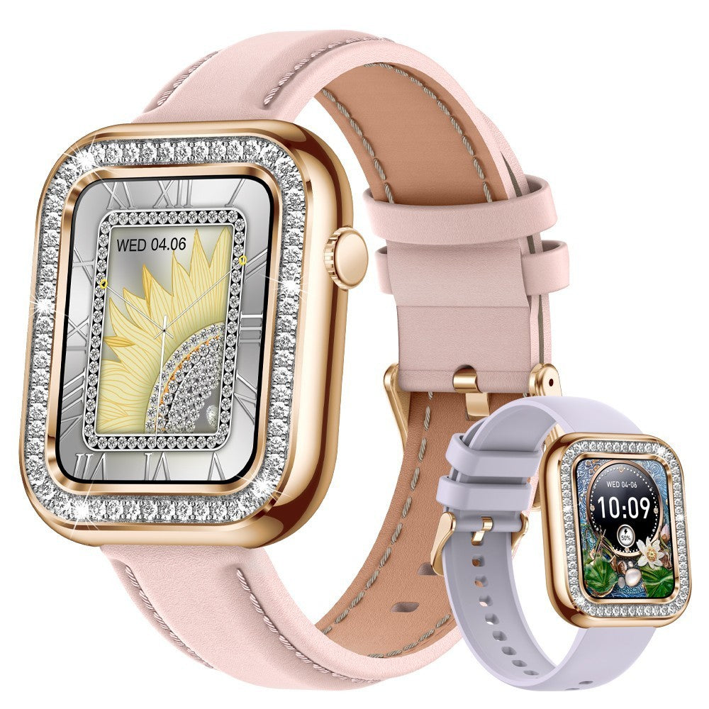 New Square Fashion Women Smart Wall Wallwatch Diamond Waterproof