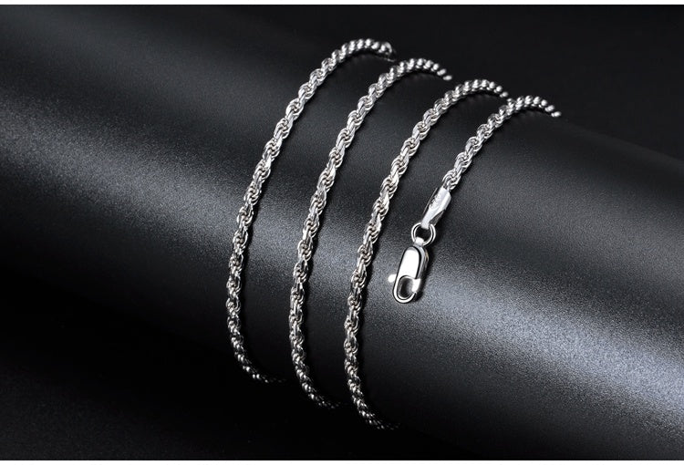 Pure S925 Gebakken deeg Twists Sterling Silver ketting Kraagketen