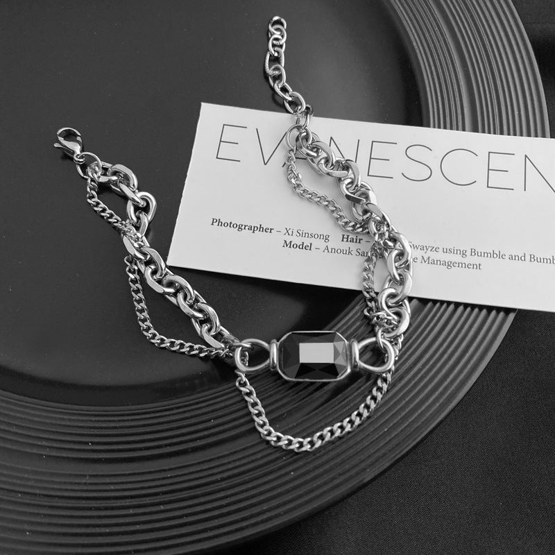 Edelstein-Armband-Doppelschicht-Mode-Frauen Frauen mit durchsemen