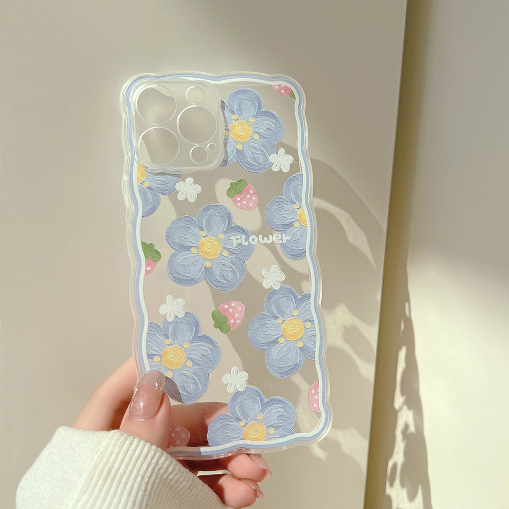 Girls' Fashion Mobile Phone Case With Wavy Edge