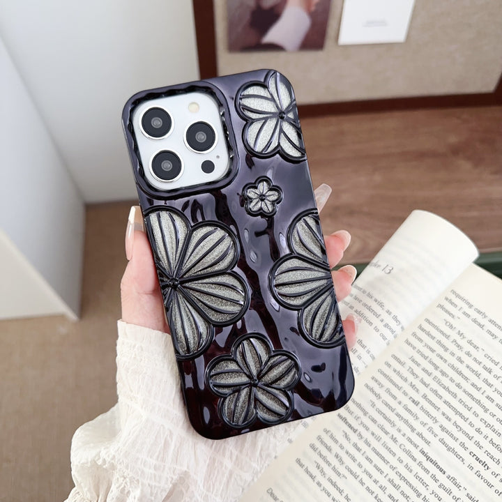 Electroplating Pleated Flower I Phone Case