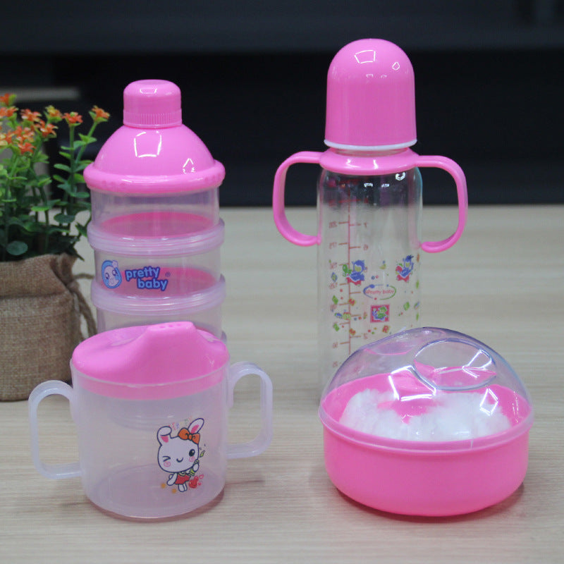 Conjunto de garrafas de leite para bebês e crianças do bebê conjunto de produtos de 4 peças de produtos maternos e para bebês